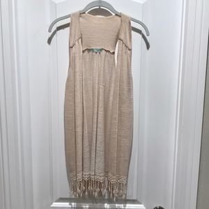 Fringe bottom cardigan/vest